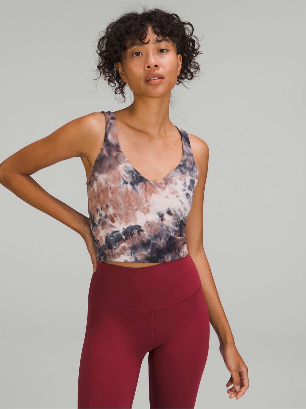 Lululemon Align Tank Top Diamond Dye Seashell Smoky Topaz Graphite Grey Size 4